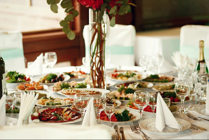 food table set up